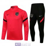 Atletico De Madrid Formazione Felpa Red + Pantaloni Black 2021/2