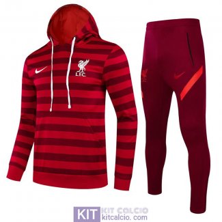 Liverpool Felpa Cappuccio Red II + Pantaloni Red 2021/2022