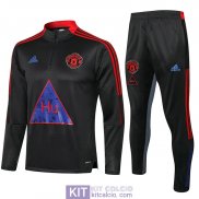 Manchester United x Human Race Formazione Felpa Black + Pantalon