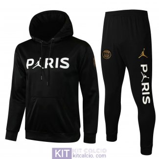 PSG x Jordan Felpa Cappuccio Black II + Pantaloni Black II 2021/