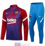 Barcelona Formazione Felpa Red Blue + Pantaloni Blue 2021/2022