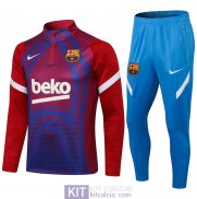 Barcelona Formazione Felpa Red Blue + Pantaloni Blue 2021/2022