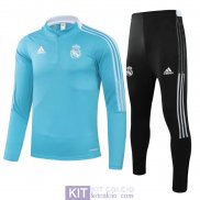 Real Madrid Formazione Felpa Blue + Pantaloni Black 2021/2022