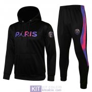 PSG x Jordan Felpa Cappuccio Black II+ Pantaloni Black 2021/2022