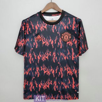 Maglia Manchester United Pre Match Training Black Red 2022/2023