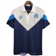 Maglia Olympique Marseille Polo White Blue 2020/2021