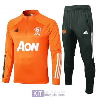 Manchester United Formazione Felpa Orange + Pantaloni 2020/2021