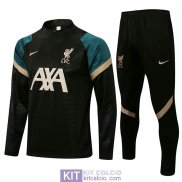 Liverpool Formazione Felpa Black GB + Pantaloni Black 2021/2022