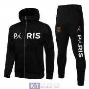 PSG x Jordan Felpa Cappuccio Black + Pantaloni Black 2021/2022