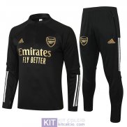 Arsenal Formazione Felpa Black Golden + Pantaloni 2020/2021