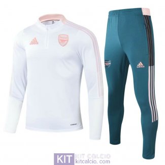 Arsenal Formazione Felpa White + Pantaloni Green 2021/2022