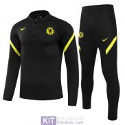 Chelsea Formazione Felpa Black Yellow + Pantaloni 2021/2022