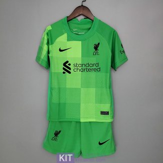 Maglia Liverpool Bambino Portiere Green 2021/2022