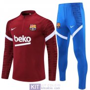 Barcelona Formazione Felpa Red + Pantaloni Blue 2021/2022