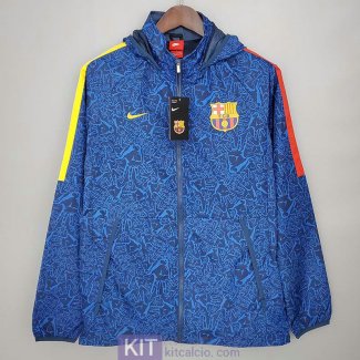 Barcelona Giacca A Vento Blue Camouflage 2021/2022