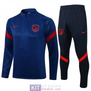 Atletico De Madrid Formazione Felpa Blue + Pantaloni Navy 2021/2