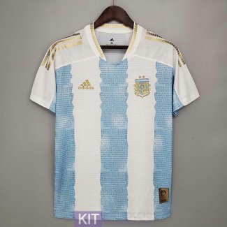 Maglia Argentina Commemorative Edition White Blue 2021/2022