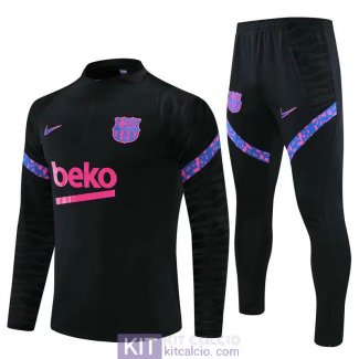 Barcelona Formazione Felpa Black Pink + Pantaloni 2021/2022