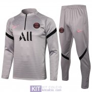 PSG Formazione Felpa Grey + Pantaloni Grey 2021/2022