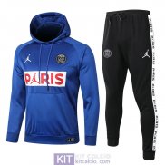 PSG x JORDAN Felpa Cappuccio Blue + Pantaloni 2020/2021
