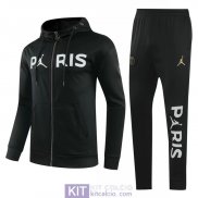 PSG x JORDAN Felpa Cappuccio Black + Pantaloni 2020/2021