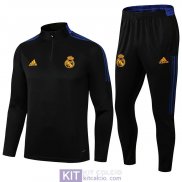 Real Madrid Formazione Felpa Black + Pantaloni Black 2021/2022