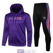 PSG x Jordan Felpa Cappuccio Purple + Pantaloni Black 2021/2022