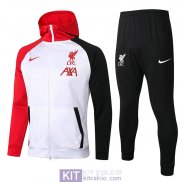 Liverpool Giacca Cappuccio White + Pantaloni Black 2020/2021