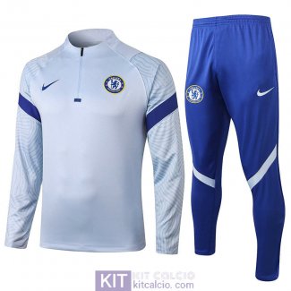 Chelsea Formazione Felpa Light Grey + Pantaloni 2020/2021