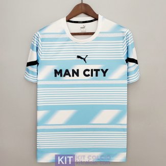 Maglia Manchester City Pre Match Training Blue I 2022/2023