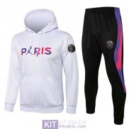 PSG x Jordan Felpa Cappuccio White II+ Pantaloni Black 2021/2022